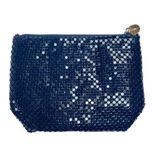 Vintage Ashley Moore Blue Aluminum Mesh Shine Navy Clutch Bag